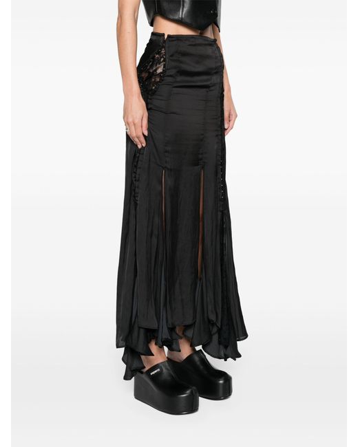Y. Project Black High-Waist Satin Maxi Skirt