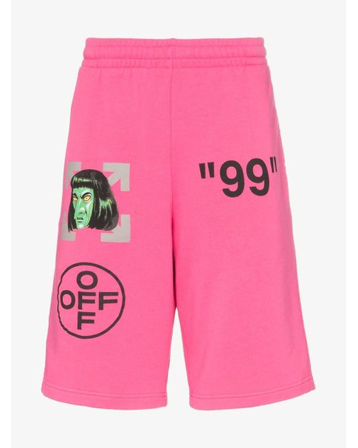 Off-White c/o Virgil Abloh Pink 99 Track Shorts for men