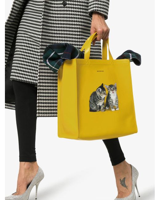 Balenciaga Market S Cuccioli Leather Bag By in Yellow & Orange (Yellow) |  Lyst Australia