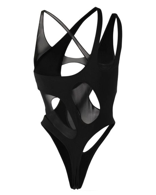 Mugler Black Cut-out One-piece Swimsuit