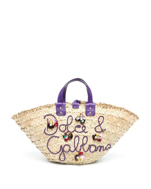 Dolce & Gabbana Kendra DG Logo Straw Tote Bag - Farfetch
