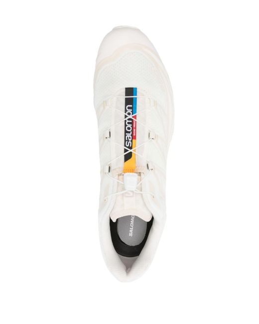 Salomon White Neutral Xt-6 Mesh Running Sneakers - Unisex - Polyester/rubber/fabric