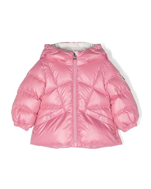 Moncler Pink Seine Hooded Puffer Jacket