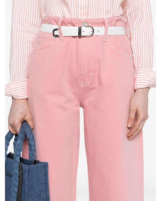 FRAME Pink Long Barrel Tapered Jeans