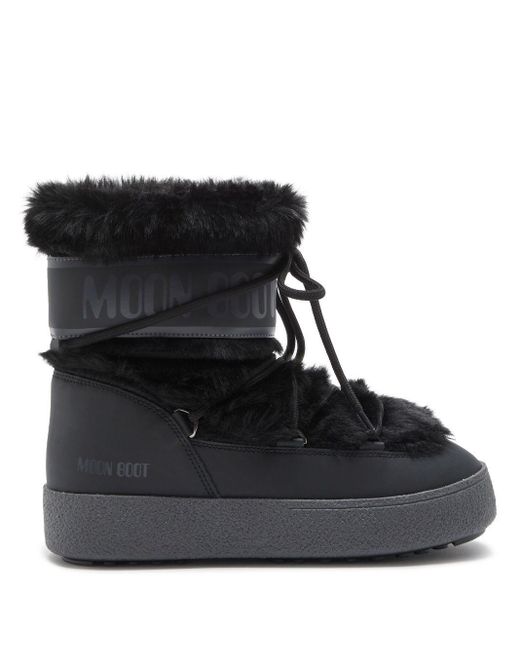 Moon Boot Black Ltrack Faux-Fur Boots