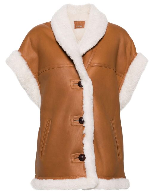 Isabel Marant Brown Medilia Leather Coat