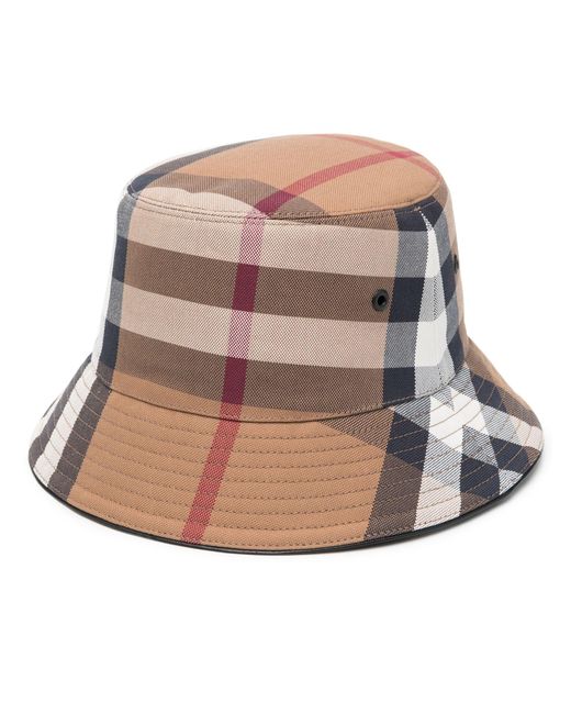 Burberry Cotton Brown Vintage Check Bucket Hat | Lyst