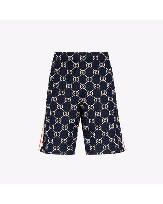 Gucci Synthetic gg Logo Track Shorts in Blue for Men - Lyst