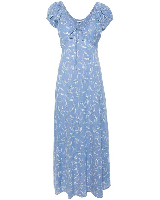 Doen Blue Dôen - Sofi Floral-print Midi Dress