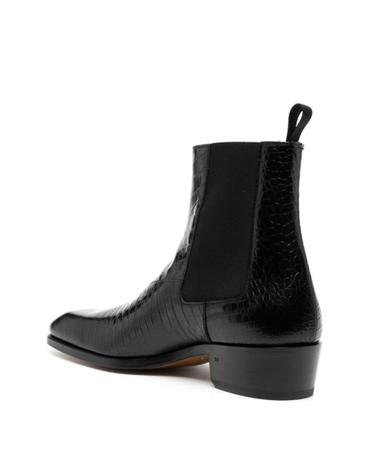Tom Ford Black Bailey Leather Ankle Boots - Men's - Calf Leather for men