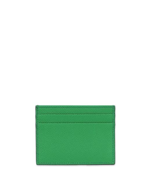 Dolce & Gabbana Green Dauphine Leather Card Holder