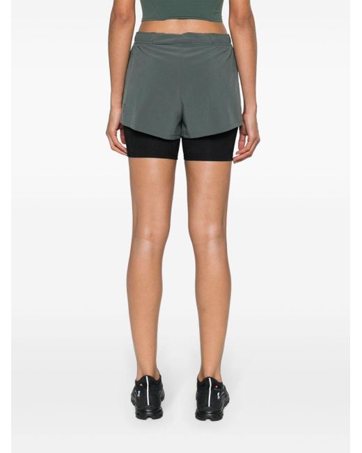 On Shoes Gray And Layered Running Shorts