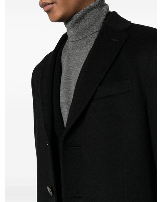 Zegna Black Single-breasted Tailored Coat for men