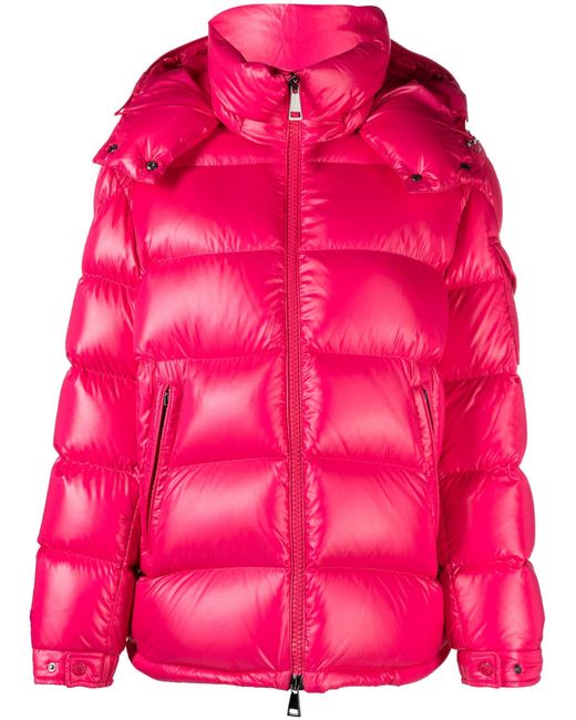 Moncler Maire Hooded Puffer Jacket in Pink | Lyst