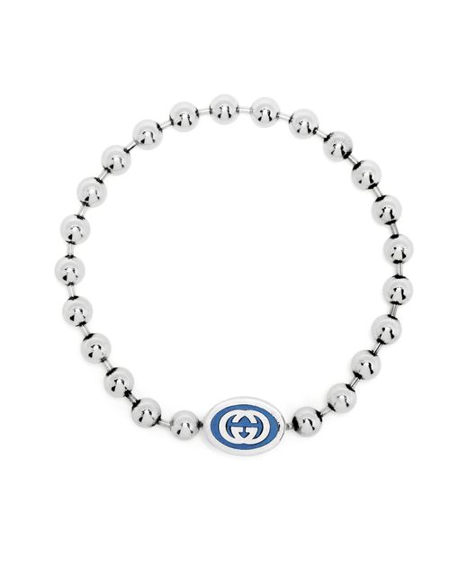 Gucci Men's Interlocking G Silver Bracelet