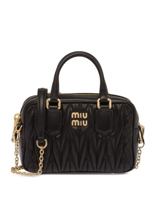 Miu Miu Black Mini Matelassé Bag