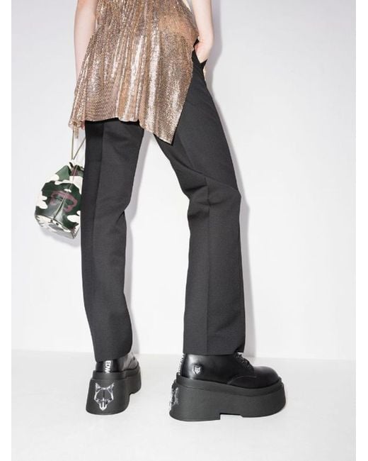 関送込【Naked Wolfe】SATURN レースアップ レザーブーツ Naked Wolfe Saturn 160 Platform Leather Boots - Women's
