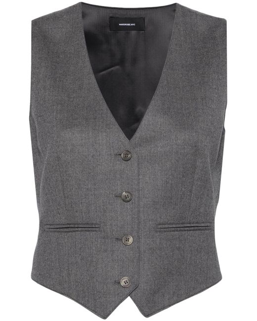 Wardrobe NYC Gray V-neck Virgin-wool Waistcoat