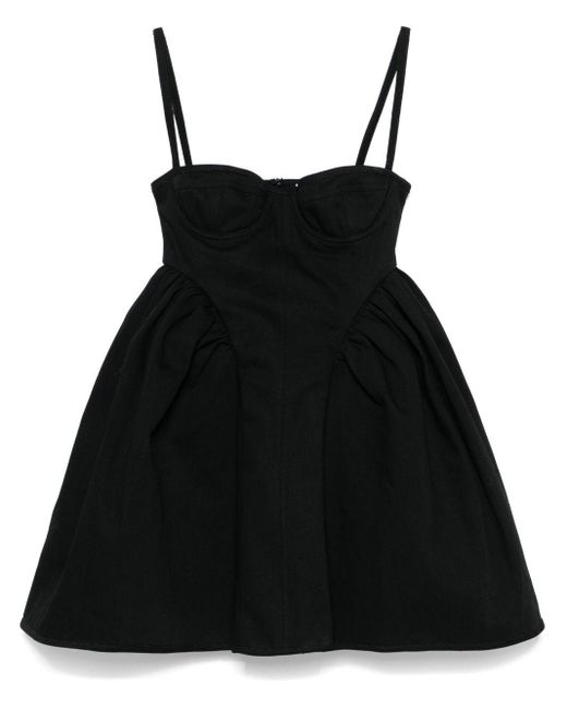 CECILIE BAHNSEN Black Ovid Mini Dress