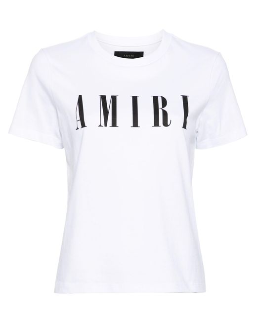 Amiri White Logo-print Cotton T-shirt - Women's - Cotton