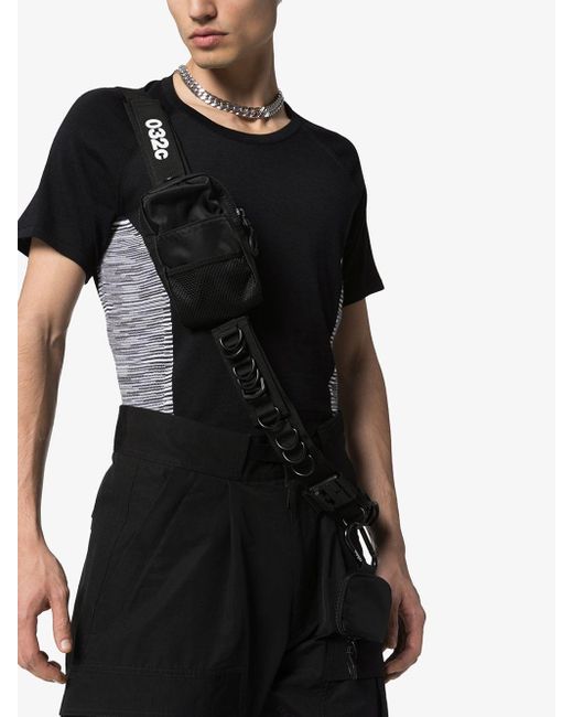 Adidas Black X 032c Multistrap Crossbody Bag for men