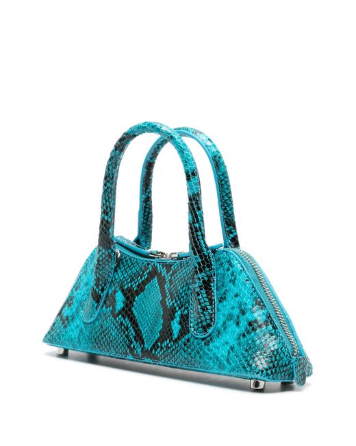 Blumarine Blue Snakeskin-effect Leather Tote Bag
