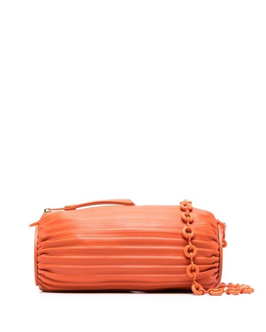 Loewe Orange Leather Bracelet Pouch Bag