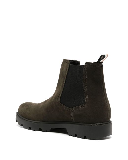 HUGO Black Brown Classic Suede Chelsea Boots - Men's - Fabric/calf Leather/calf Suederubber for men