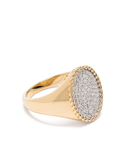 Yvonne Léon Natural 18k Yellow Ovale Diamond Signet Ring