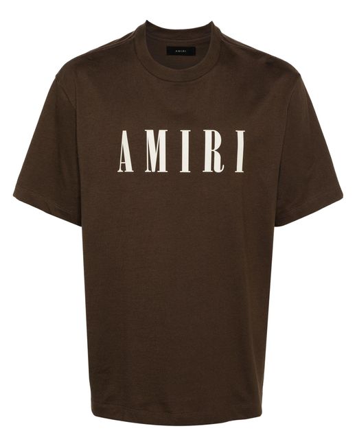 Amiri Brown Logo-print Cotton T-shirt - Men's - Cotton for men