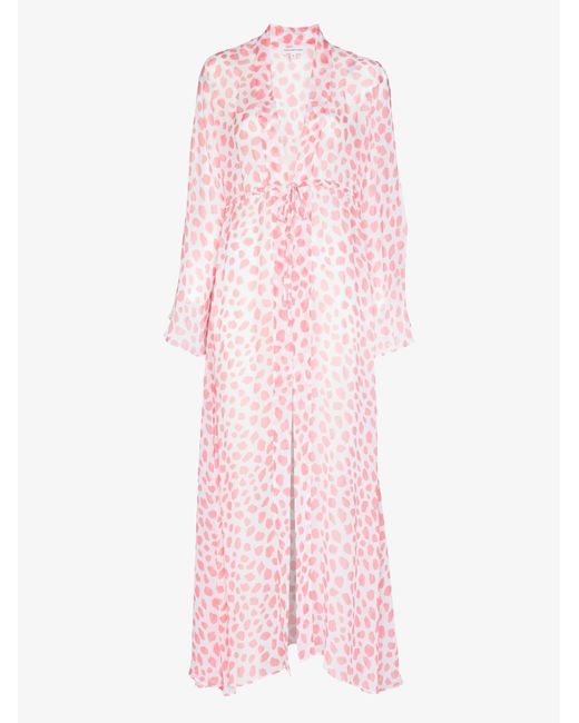 Alexandra Miro Pink Betty Leopard Print Maxi Dress