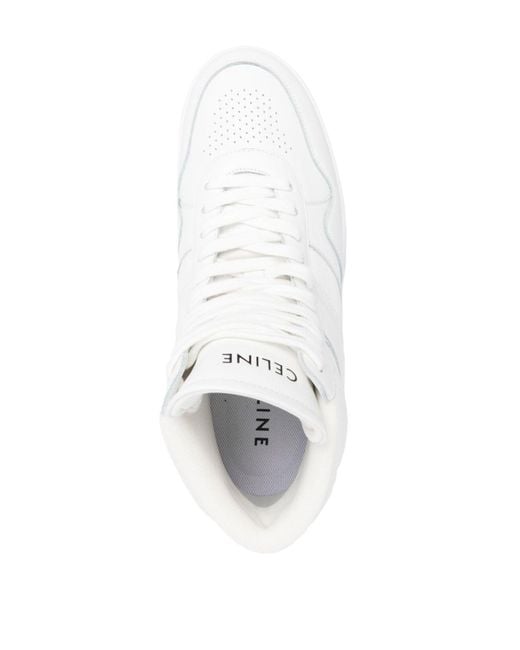 Céline White Platform Leather Sneakers - Women's - Fabric/rubber/calfskin