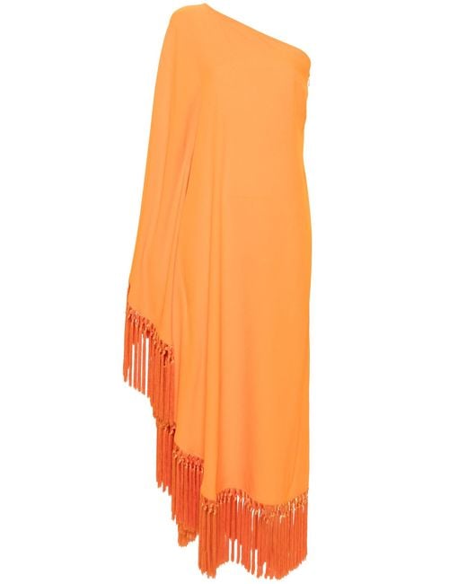 ‎Taller Marmo Orange Spritz One Shoulder Dress - Women's - Viscose/acetate