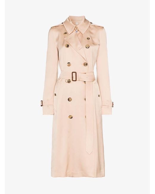 Burberry Pink Boscastle Silk Double-breasted Trench Coat