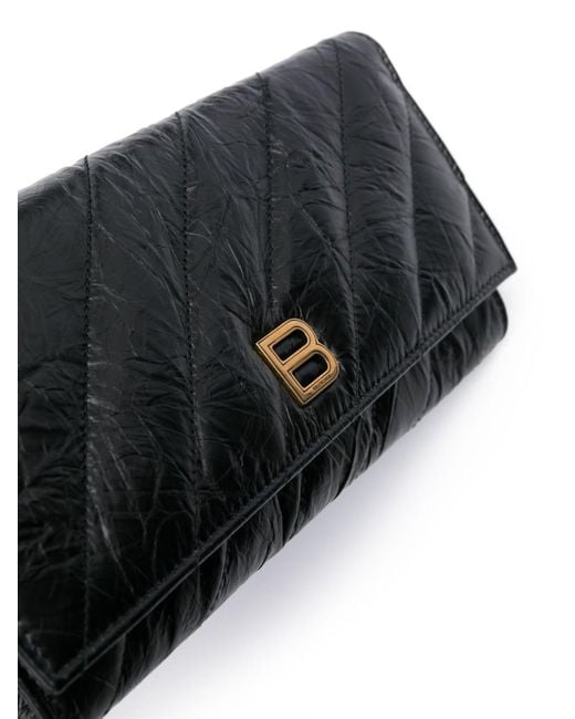 Balenciaga Black Crush Leather Wallet-on-chain