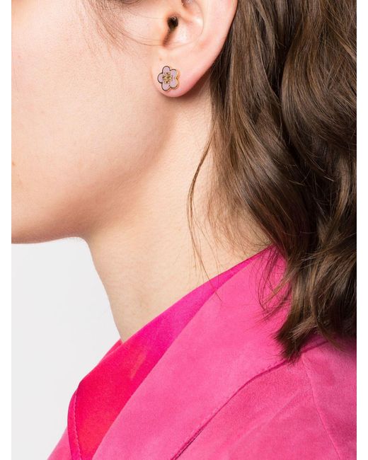 Tory Burch Floral-detail Stud Earrings in Pink | Lyst
