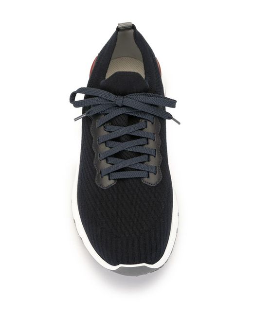 Brunello Cucinelli Black Lace-Up Mesh Sneakers for men