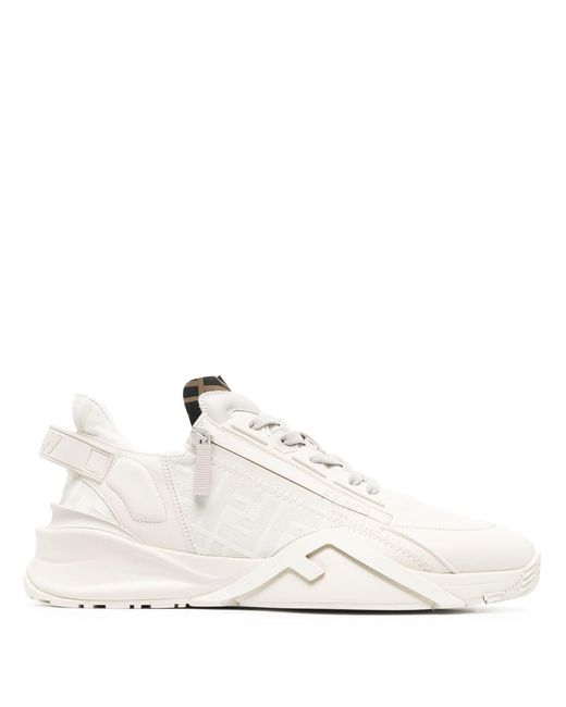 Fendi White Flow Leather Low-top Sneakers - Men's - Calf Leather/rubber ...
