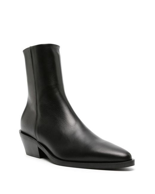 A.Emery Black Hudson Leather Ankle Boots