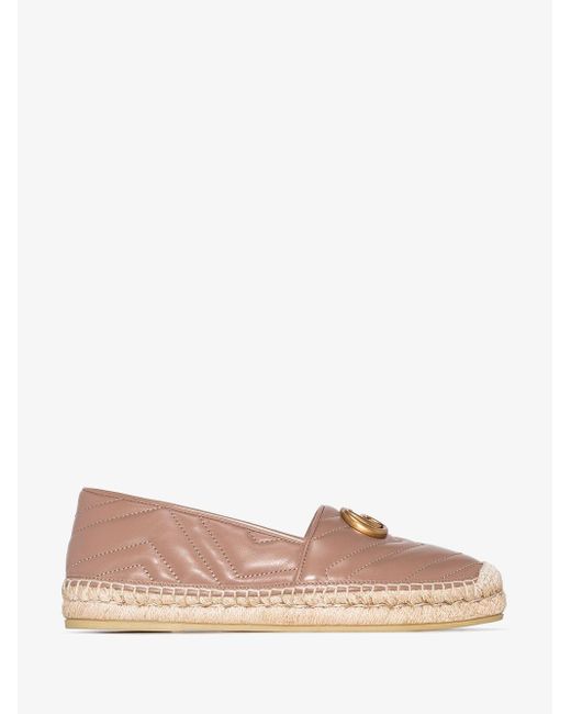 Gucci Natural Pilar Gg Quilted-leather Espadrilles