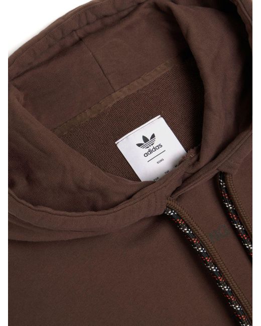 Adidas Brown X Sftm Logo-print Cotton Hoodie - Unisex - Cotton