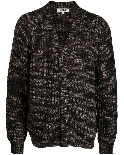 YMC Black Kurt V-neck Cardigan - Men's - Acrylic/wool for men