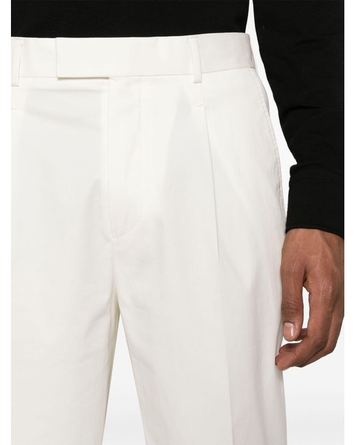 Zegna White Straight-leg Tailored Trousers for men