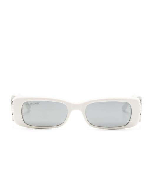Balenciaga White Dynasty Rectangle-frame Sunglasses for men