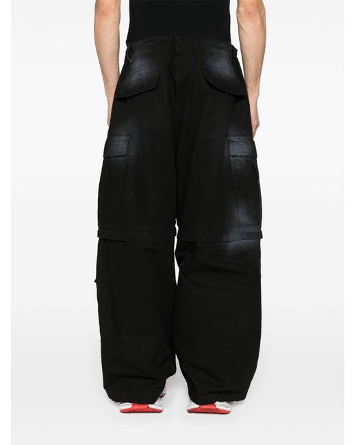Balenciaga Black Wide-leg Cargo Jeans - Unisex - Cotton