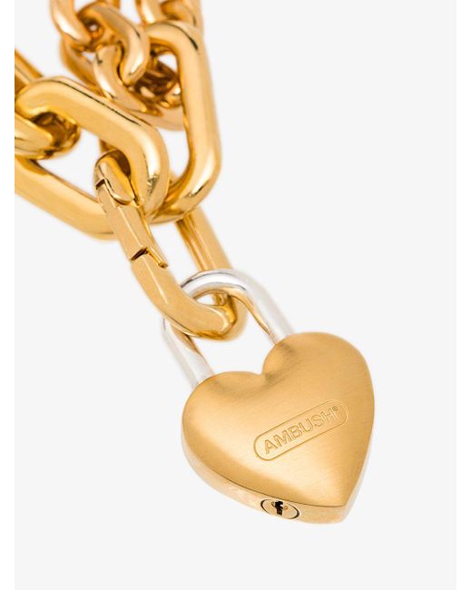 Ambush Gold-plated Heart Padlock Necklace in Metallic for Men - Save 10 ...