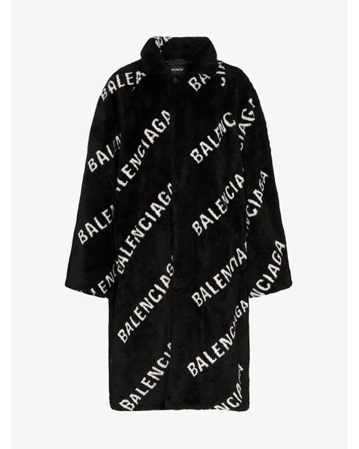 Balenciaga Black Ao Fur Coat for men