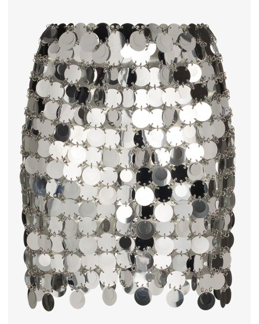 スカート PACO RABANNE Silver Chain Mail Skirt Chain Mail Skirt in Silver Paco Rabanne