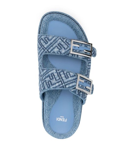 Fendi Blue Feel Denim Sandals