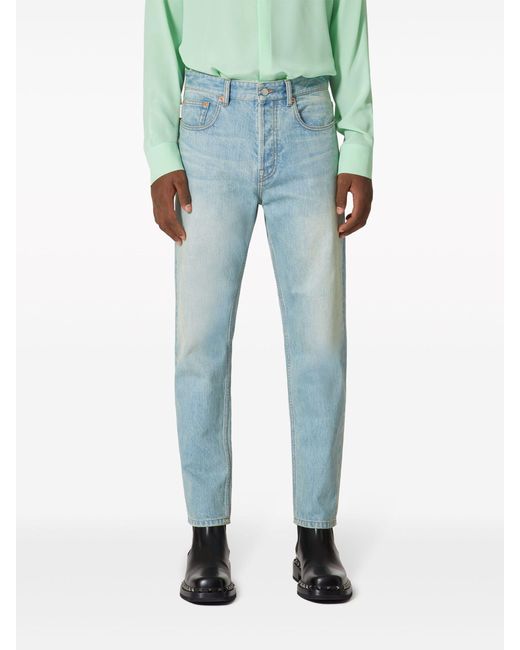 Valentino Garavani Blue Tapered Jeans - Men's - Cotton/polyester for men